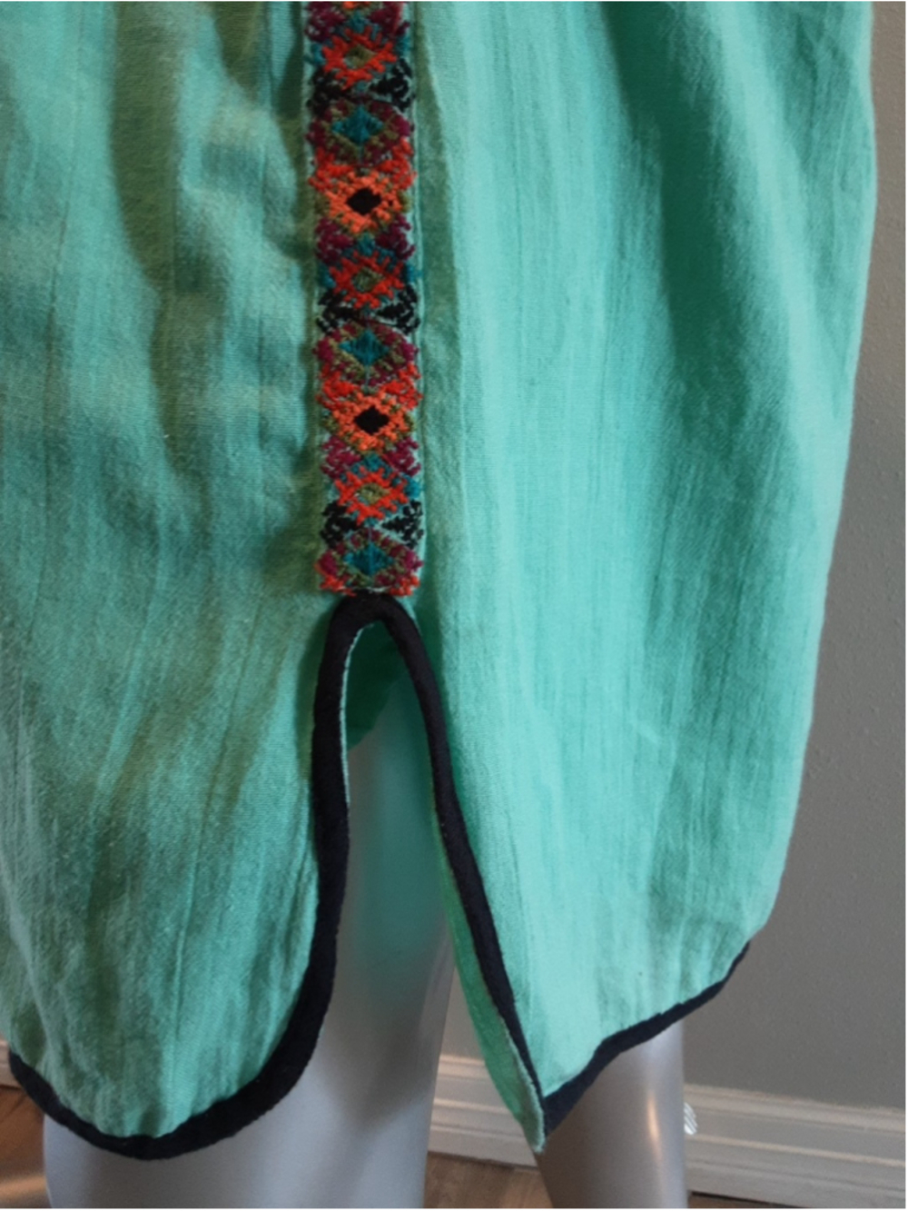 DOUBLE D RANCH-Chic Cotton Boho Beauty-Mint Green-Embroidered Crochet Lace-MED - Picture 10 of 16
